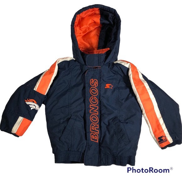 Vintage Denver Broncos NFL Starter ebroidered Puffer Kids Jacket Size Small (D14